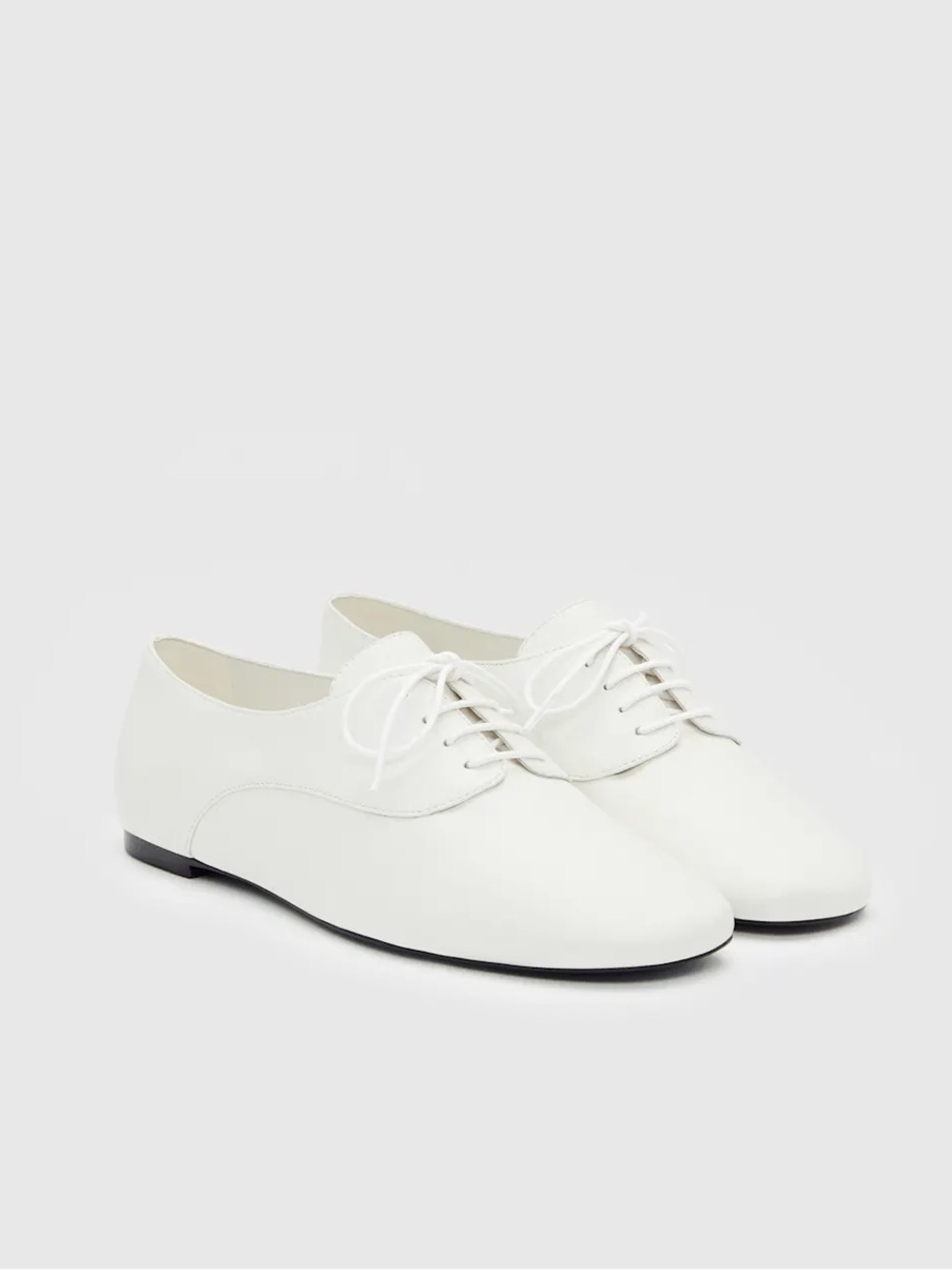 Reformation Buffy Lace Up Oxford White Leather Size 7